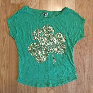 Sequin Shamrock Tee